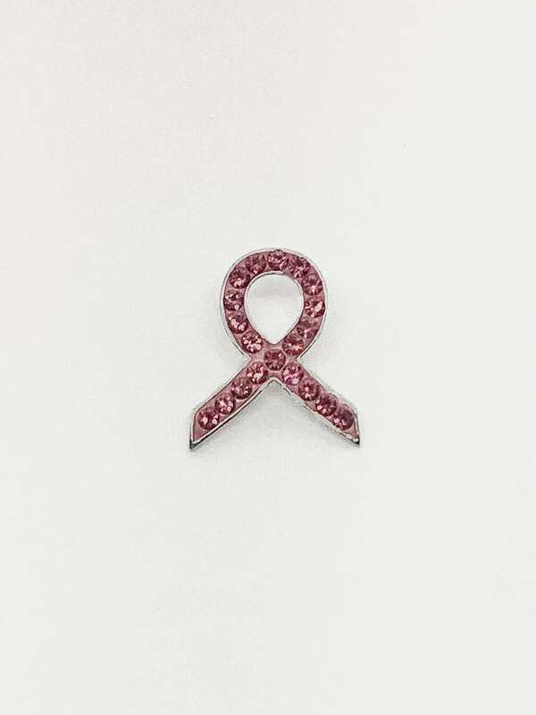 Pink Ribbon Crystal Pin