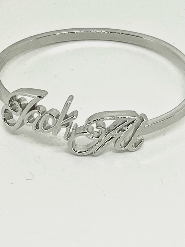 Jack &amp; Jill Script Bangle