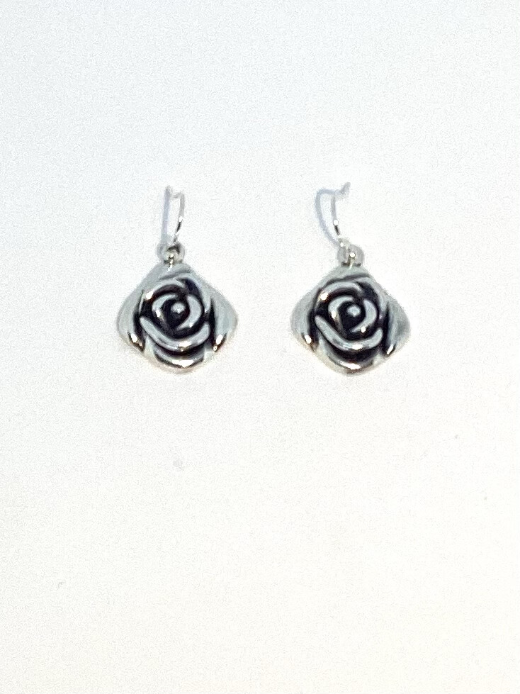 Rose Sterling Silver Earrings