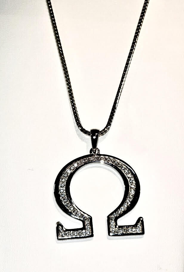 Omega Sterling Cz Necklace