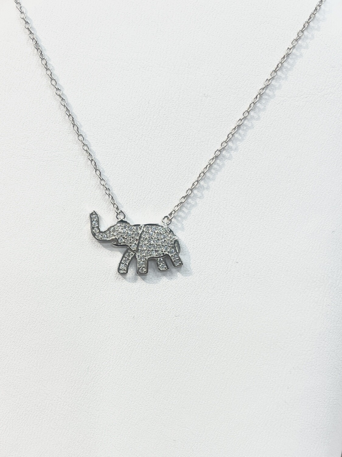 Elephant CZ Necklace Bling