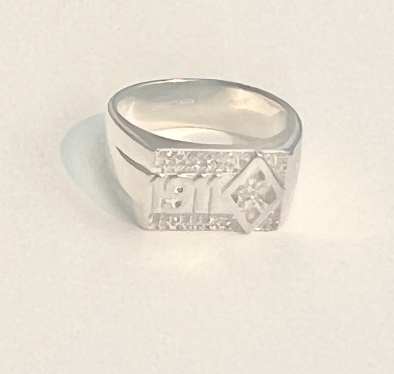 Kappa Floating K 1911 Sterling CZ Ring