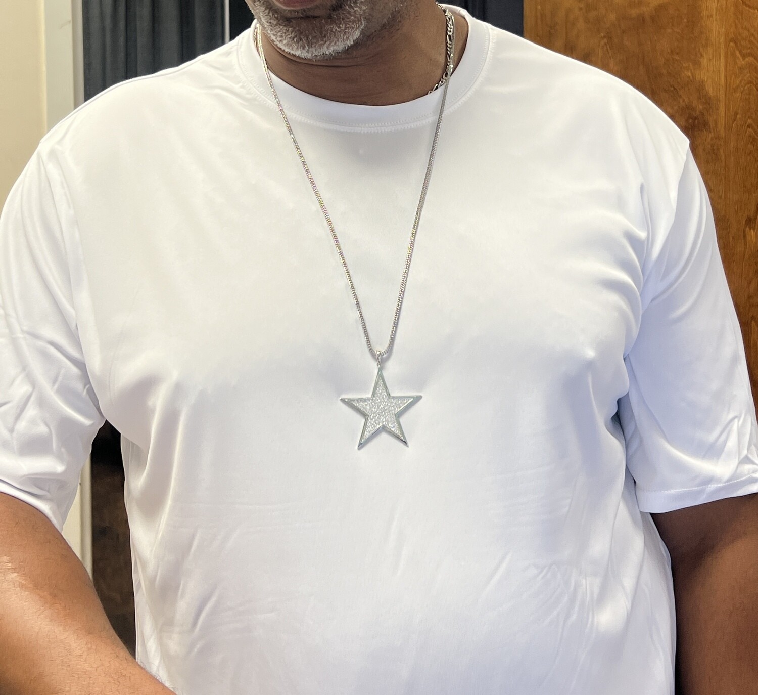 Star Medallion CZ Long Necklace