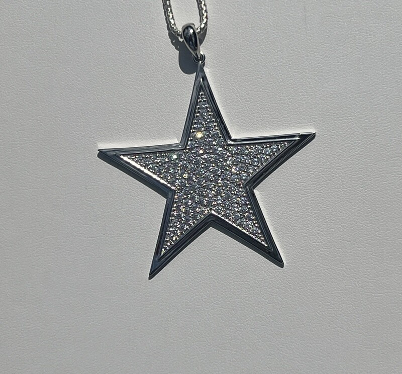 Star Medallion CZ Long Necklace