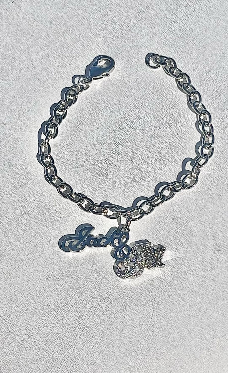 Silver Crystal  Toggle Jack &amp; Jill Bracelet
