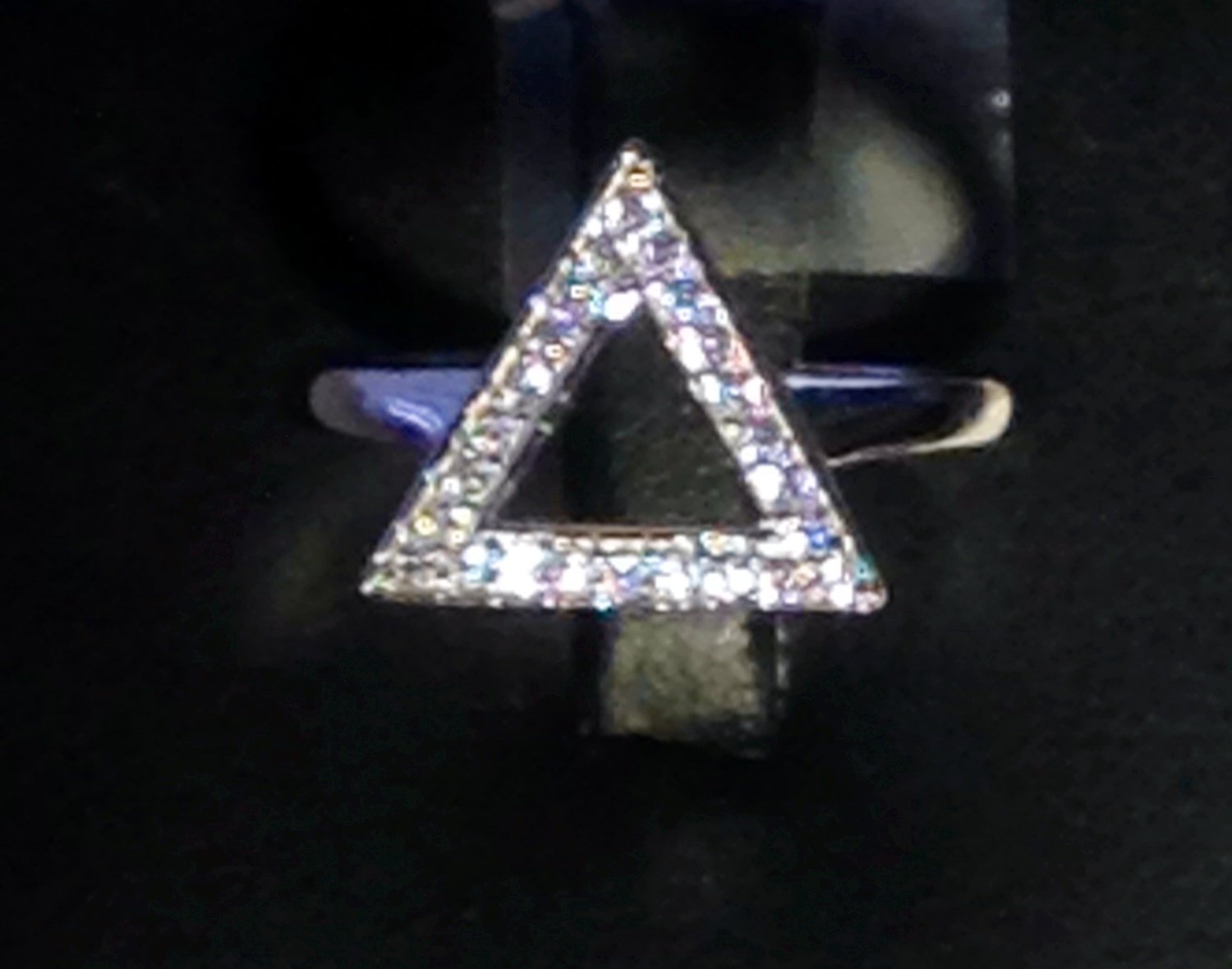 Pyramid Sterling Silver Ring- Petite Stones