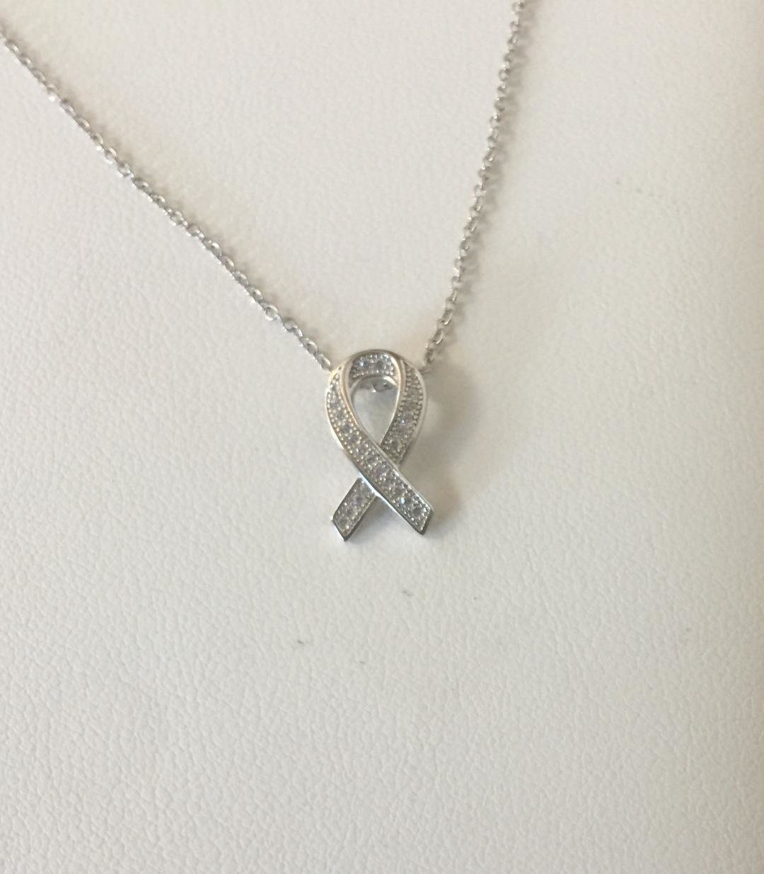 Sterling CZ All Ribbon Necklace