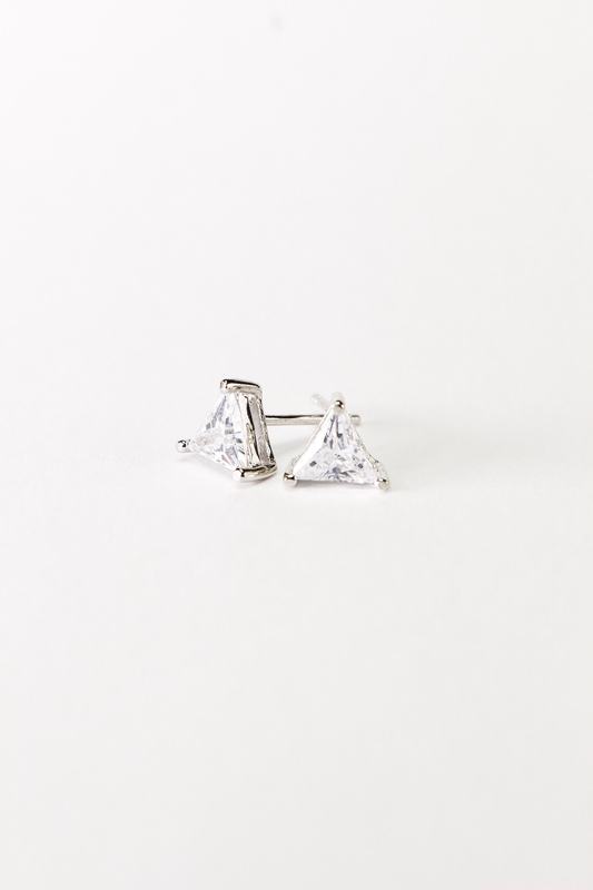 Sterling Sliver Trillion Studs 5 mm cz - 925