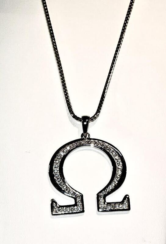 Omega Sterling Cz Necklace