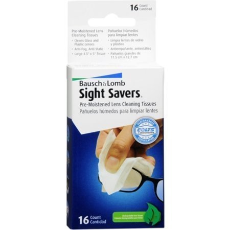 Bausch & Lomb Sight Savers Pre-Moistened Lens Cleaning Tissues 16 Pack