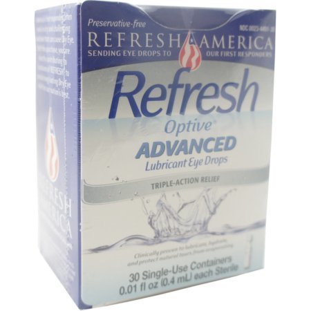 REFRESH Optive Advanced Lubricant Eye Drops Single Use Containers 30 pack