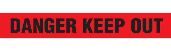 DANGER KEEP OUT Barricade Tape | Pack of 12 | Contractor (2.0 MIL) | INCOM