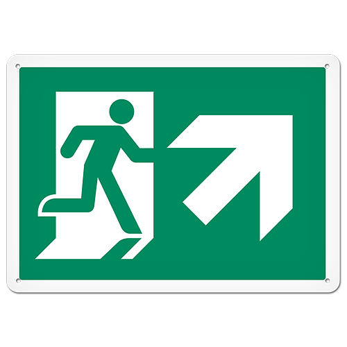 Fire Signs - Running Man Sign | Exit Up Right DFS121V/DFS121VG/DFS121P/DFS121PG   Safety Supplies C?