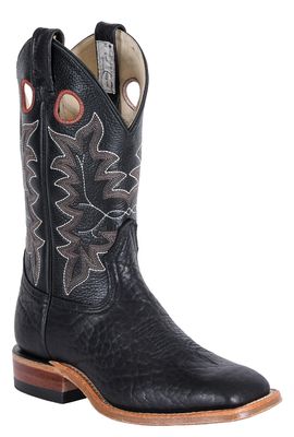 Men?s BRAHMA? Ranchman Ropers with treated leather soles - 12" Black Bullhide/Porto Black