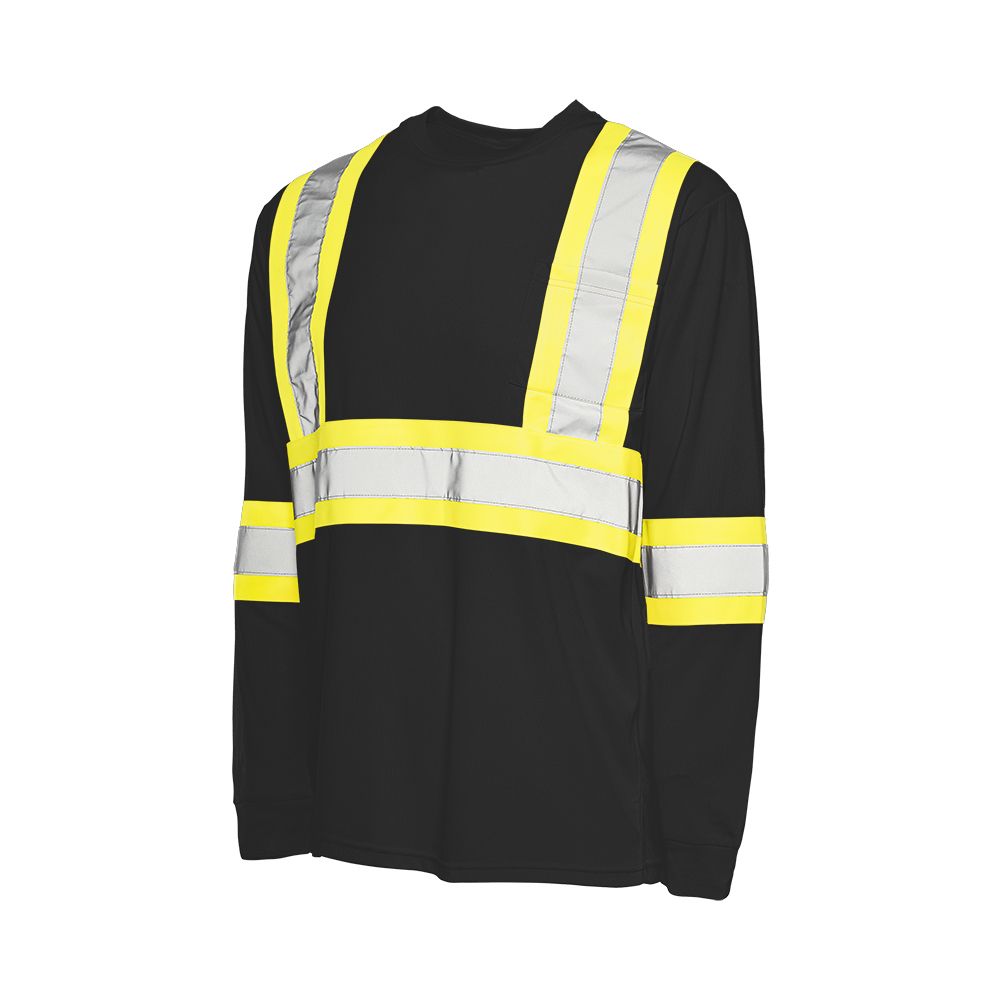 Hi Vis Poly Long Sleeve Shirt with 4in Tape | Ground Force