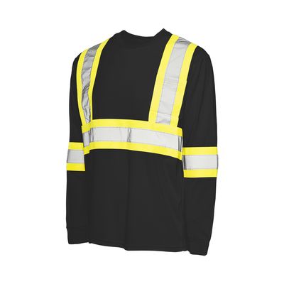 Hi Vis Poly Long Sleeve Shirt with 4in Tape | Ground Force