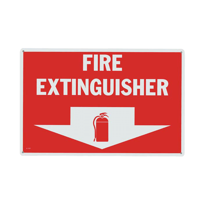 Aluminum Sign - Fire Extinguisher Arrow