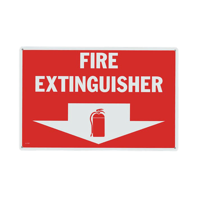 Aluminum Sign - Fire Extinguisher Arrow