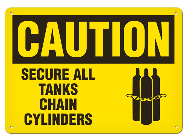 OSHA Safety Sign | Caution Chain Cylin  | INCOM SS2046   Safety Supplies Canada