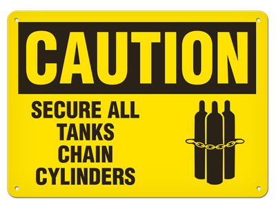 OSHA Safety Sign | Caution Chain Cylin  | INCOM SS2046   Safety Supplies Canada