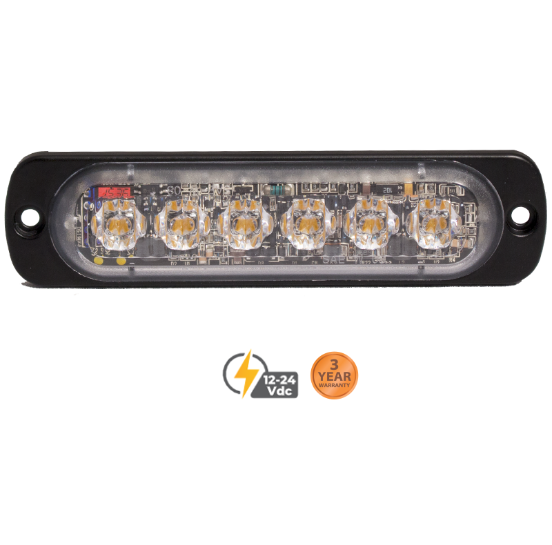 Ultra Slim Profile Amber Blue 6 LED Perimeter Light Surface Mount