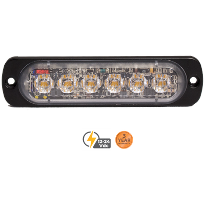 Ultra Slim Profile Amber Blue 6 LED Perimeter Light Surface Mount