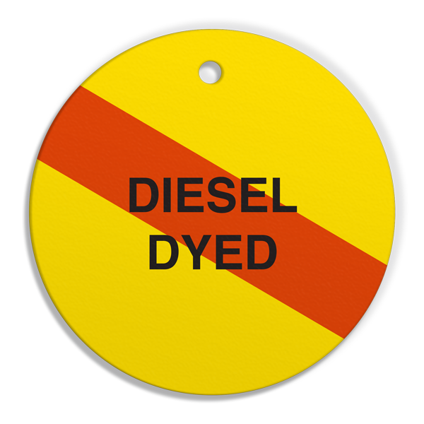 DIESEL DYED - Fuel Tag - 2.56" dia. - 250 /pkg