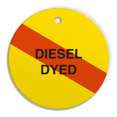 DIESEL DYED - Fuel Tag - 2.56" dia. - 250 /pkg