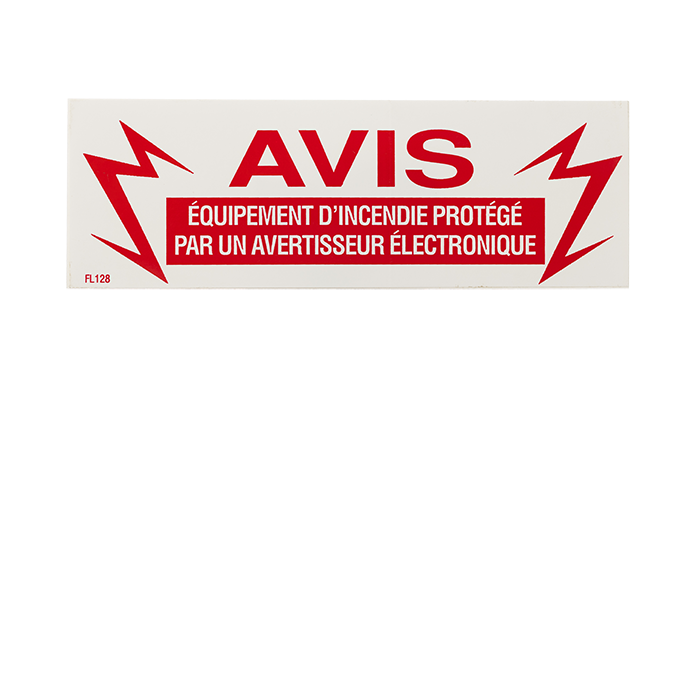 Vinyl Self Adhesive Sign - AVIS Equipement D'incendie prot?g? par?