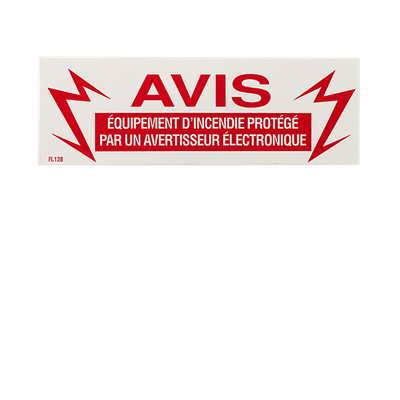 Vinyl Self Adhesive Sign - AVIS Equipement D'incendie prot?g? par?