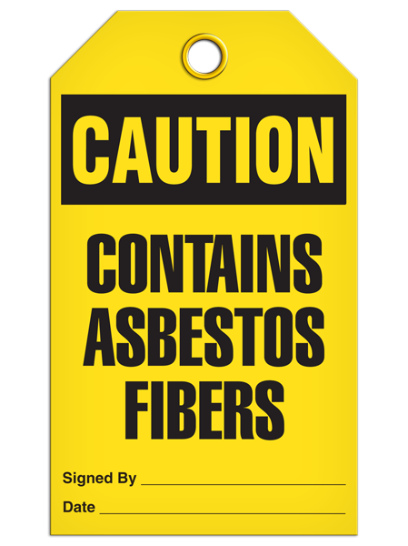 Caution - Contains Asbestos Fibers  | Pack of 25 | INCOM