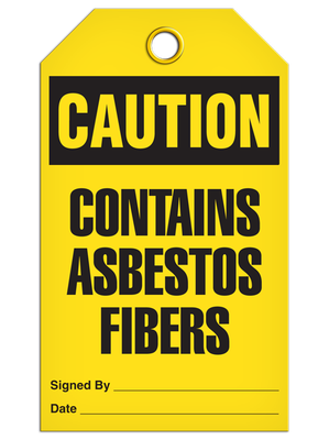 Caution - Contains Asbestos Fibers  | Pack of 25 | INCOM