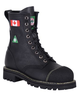 Ladies' Canada West? Work Boots &amp; Bikers with Vibram soles - 8" Black Loggertan ST/PRI/ESR
