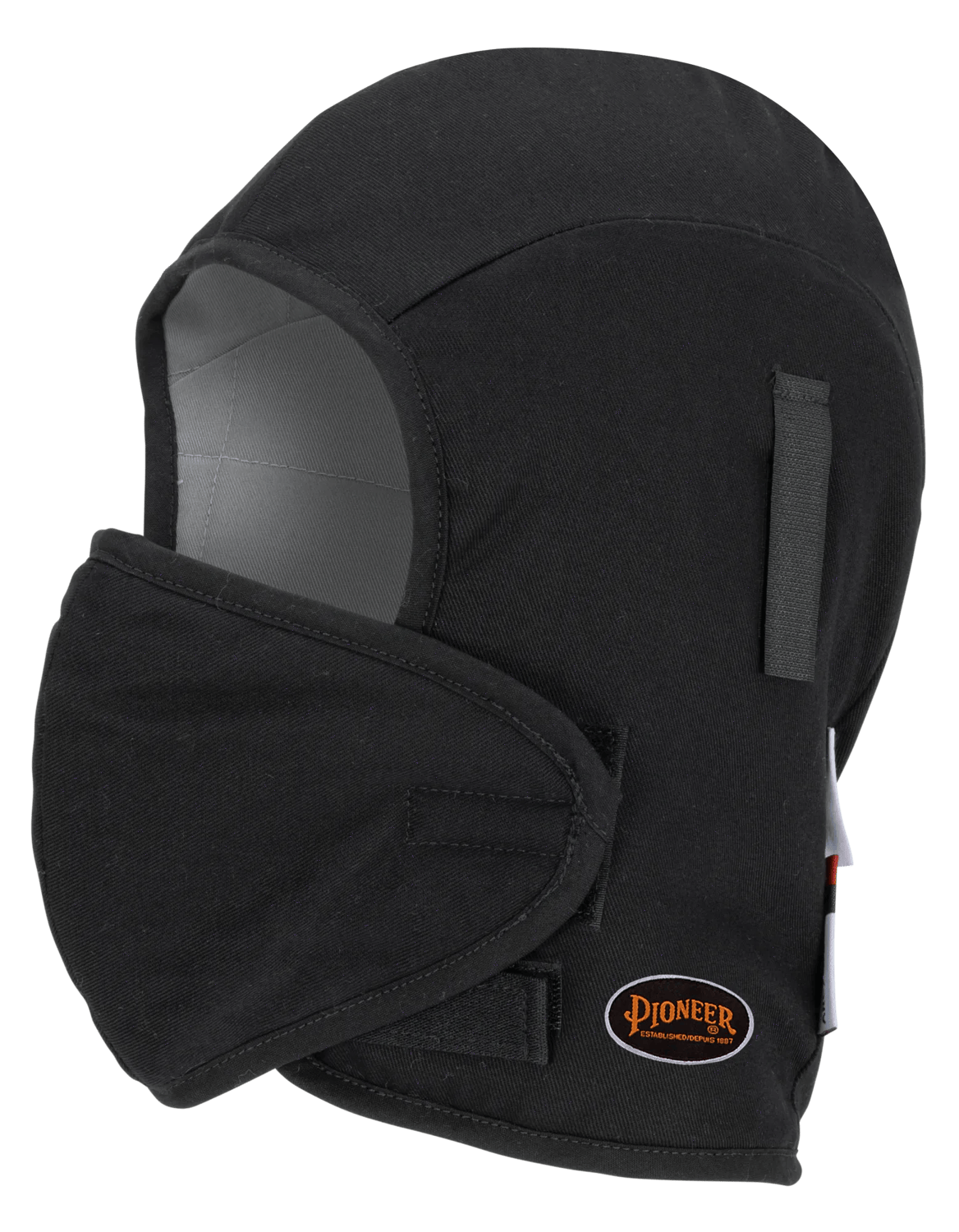 Flame-Resistant Quilted Hard Hat Liner - Detachable Mouthpiece - Black – One Size Fits All 766A PIoneer