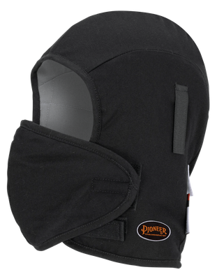 Flame-Resistant Quilted Hard Hat Liner - Detachable Mouthpiece - Black – One Size Fits All 766A PIoneer