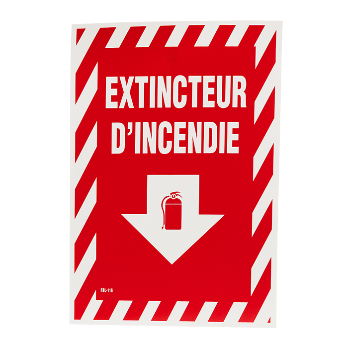 Vinyl Self Adhesive Sign - "Extincteur D'Incendie"