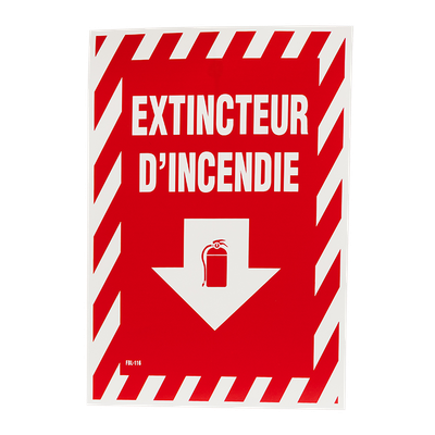 Vinyl Self Adhesive Sign - "Extincteur D'Incendie"