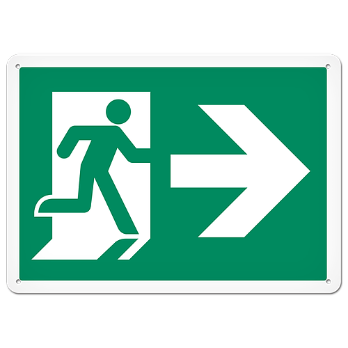 FIRE SIGNS - Running Man Sign | Exit Right DFS126V/DFS126VG/DFS126P/DFS126PG   Safety Supplies Cana?