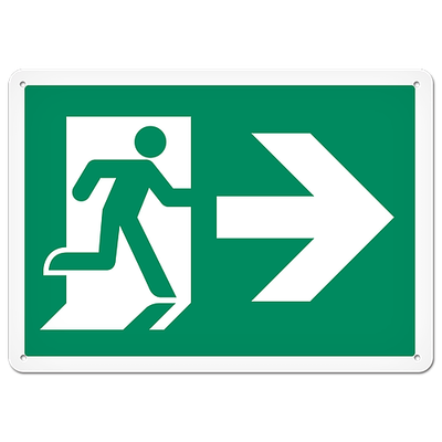 FIRE SIGNS - Running Man Sign | Exit Right DFS126V/DFS126VG/DFS126P/DFS126PG   Safety Supplies Cana?