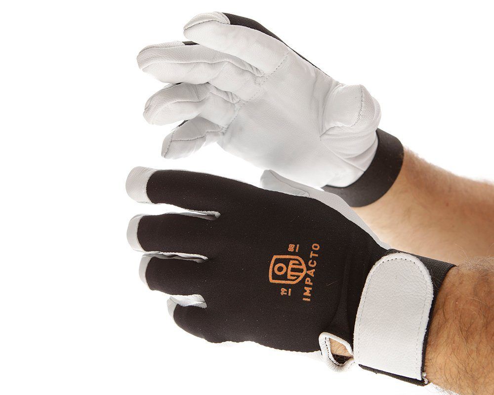 IMPACTO Pearl Leather Anti-Vibration Full Finger Glove