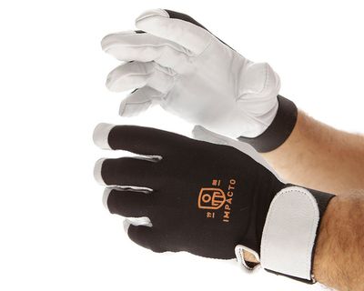IMPACTO Pearl Leather Anti-Vibration Full Finger Glove