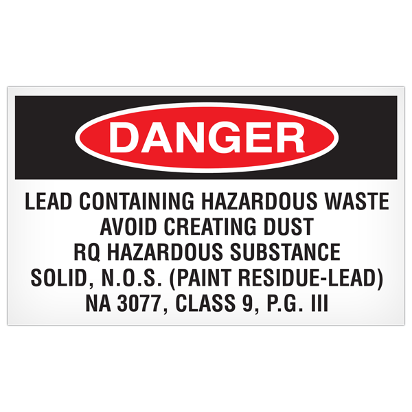  Lead Hazardous Waste Labels | Lead Warning Labels | Hazardous Waste Labels | Lead Waste Labels
