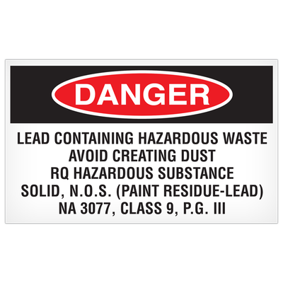  Lead Hazardous Waste Labels | Lead Warning Labels | Hazardous Waste Labels | Lead Waste Labels
