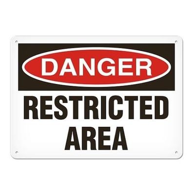 OSHA Safety Sign | Danger Restrict Area | INCOM SS1009V, SS1009A, SS1009P, SC1009V, SC1009A, SC1009?