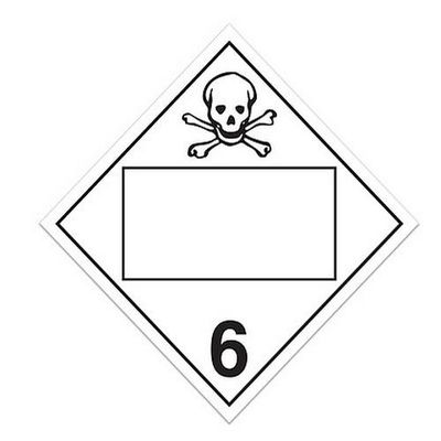 Class 6.1 UN Placard - Toxic Substances (Pack of 100 pcs)