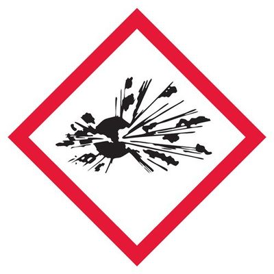 2" x 2" Exploding Bomb Pictogram Label - 500/roll