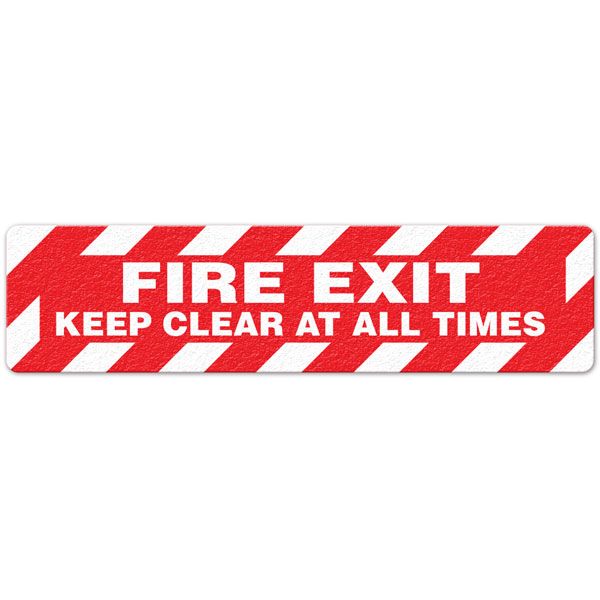 Fire Exit - Keep Clear At All Times - 6"x24" Floor Sign 5/pkg FS3026V INCOM