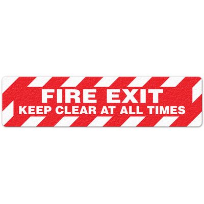Fire Exit - Keep Clear At All Times - 6"x24" Floor Sign 5/pkg FS3026V INCOM
