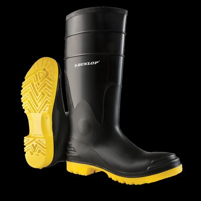 Polysteel Steel Toe &amp; Midsole Black 16'' Waterproof PVC Work Boots D86802 -11 Dunlop