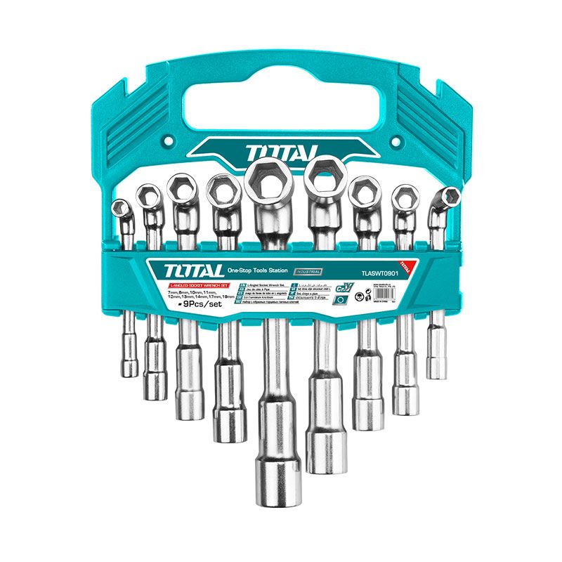 9 PCS (7-19MM) L-Angled Socket Wrench Set TLASWT0901 Total Tools Canada